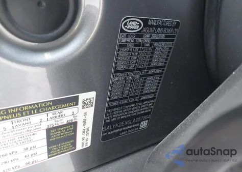 2020 Land Rover Range Rover Velar P250 R-Dynamic S from USA, damaged, VIN SALYK2EX6LA257864